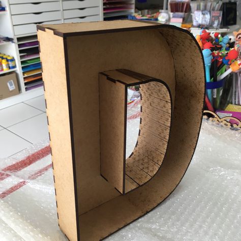 Cardboard Letters, Cnc Ideas, Cardboard Design, 3d Letters, Lasercut Design, Diy Crafts For Gifts, Easy Projects, 3d Design, Ramadan