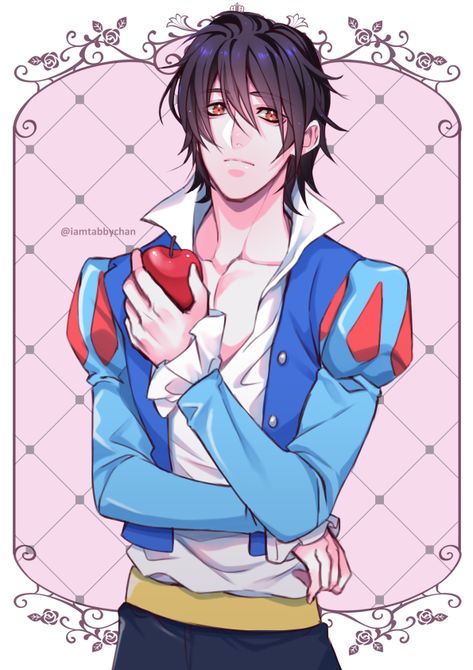 Genderbend Snow White, Genderbend Disney Princesses, Gender Bent Disney Villains, Disney Villains Genderbend, Genderbend Princesses, Disney Princess Genderbend, Male Snow White, Genderbend Disney, Descendants Fanart