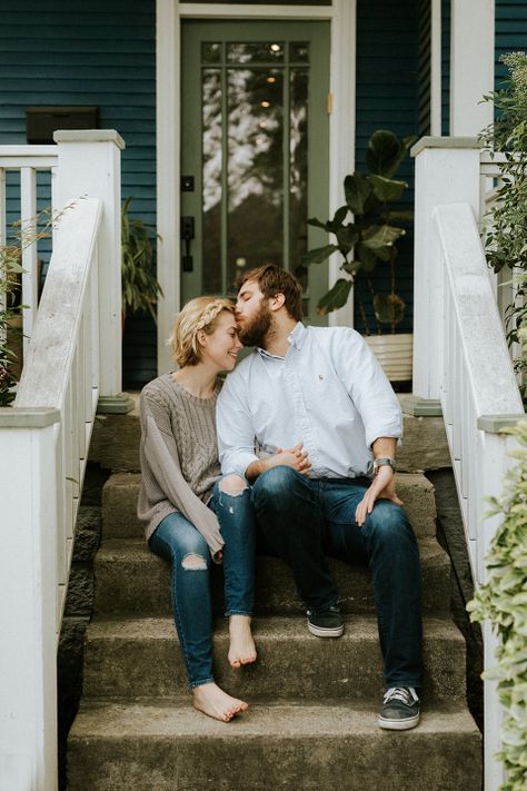 First Home Pictures, Front Porch Pictures, Shooting Couple, Home Photo Shoots, Modern Bedding, East Nashville, Engagement Pictures Poses, Engagement Photo Poses, Wedding Engagement Photos