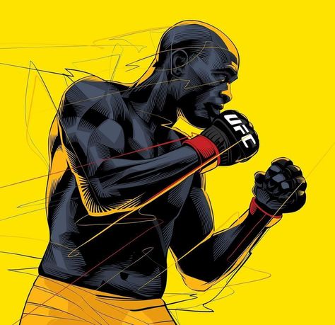 Ufc Poster, Anderson Silva, Ufc Boxing, Boxing Posters, Gym Art, Illustration Art Design, Creation Art, Ufc Fighters, Mma Boxing