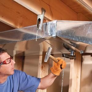 Install wider, flatter heating and cooling ducts (you can have them custom made) to increase headroom in your basement, especially when finishing the ceiling. Basement Bathrooms, Low Ceiling Basement, Basement Decorating, Diy Basement, Air Ducts, Waterproofing Basement, Small Basements, Basement Ceiling, Basement Walls