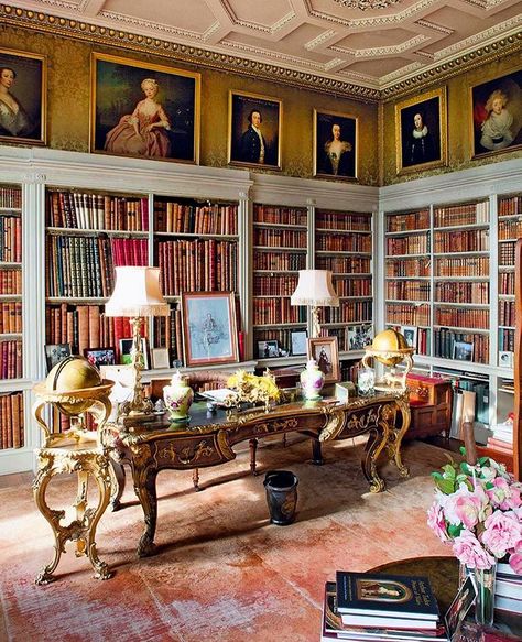 Scheffer Interiors&ObjetsD'art on Instagram: “Home Library 📚 @bowhillhouse 🧡🧡 #book #books #library #librarydesign ##homedecor #interiores #interiorstylist #interiorstyling…” Scottish Borders, Library Room, Family Apartment, London House, Large Dining Room, Home Libraries, English Country House, Ceiling Height, Home Library