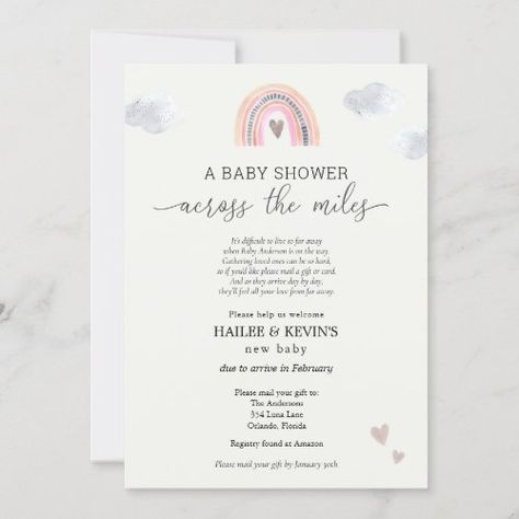 Baby Shower Across the Miles for $2.95 - Baby Shower Invitations Long Distance Baby Shower Invitations, Miles Baby, Online Baby Shower, Shower By Mail, Baby Shower Registry, Gender Neutral Baby Shower Invitations, Mail Gifts, Baby Shower Invites, Gender Neutral Baby Shower