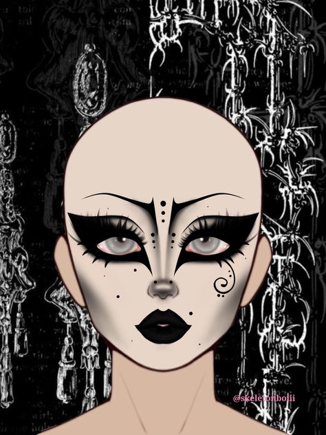 trad goth makeup Girly Goth Makeup, Goth Makeup Inspo Drawing, Goth Makeup Drawing, Alternative Makeup Goth, Creative Goth Makeup, Cool Goth Makeup, Goth Makeup Ideas Drawing, Makeup Ideas Goth, Trad Goth Makeup Template