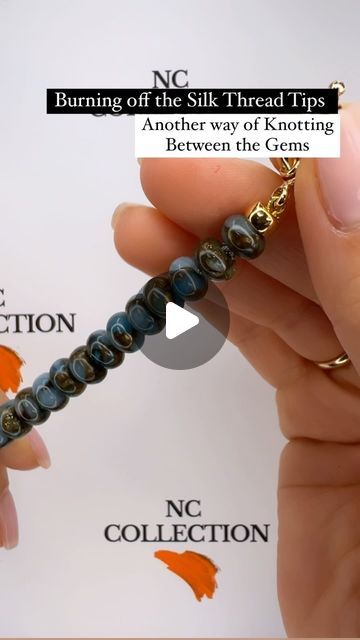 N C  C O L L E C T I O N   L L C on Instagram: "Another way of knotting & finishing the Jewelry strand✨

Burning off the tips of the silk thread instead of gluing & molding it into a little ball. 

I have to say I’m not impressed with the “Thread Zap by Bead Smith 

✨ Better off using a regular lighter ✨

if you are interested in learning how to knot between the gemstone beads. I offer Private Lessons 

Send a DM for more information. 

‼️serious inquiries only‼️

#tutorials #jewelryschool #gemstonejewelry" Silk Thread Jewelry, School Jewelry, Thread Jewellery, Necklace Making, December 13, Knot Necklace, Silk Thread, Gemstone Bracelet, Gemstone Beads