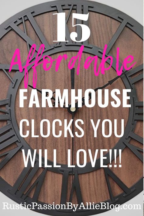 Looking for the perfect clock isn't easy at least for me! This collection of Farmhouse clocks is the best. If you have been looking for the perfect rustic modern farmhouse clock you will love this list. #farmhouseclock #rusticclock #farmhousehomedecor #palletclock Large Clock Wall Decor, Clock Decor Ideas, Farmhouse Clock, Diy Farmhouse Decoration, Farmhouse Clocks, Farmhouse Living Room Furniture, Farmhouse Wall Clock, Rustic Wall Clocks, Rustic Farmhouse Living Room