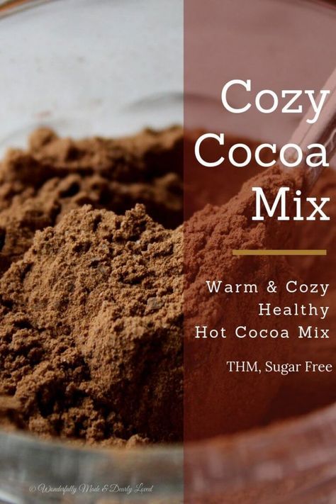 Cozy Cocoa Mix {Sugar Free, THM, Low Carb} Bulk Mixes, Cocoa Mix Recipe, Thm Smoothies, Trim Healthy Mama Drinks, Sugar Free Smoothies, Thm Fp, Thm Drinks, Hot Cocoa Mix Recipe, Chunky Chef