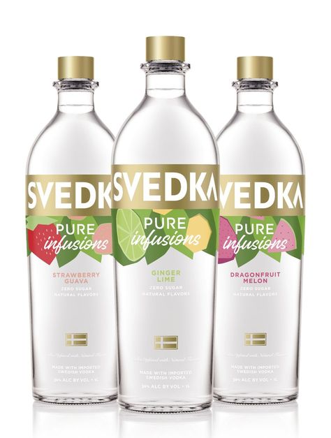 SVEDKA Vodka Launches SVEDKA Pure Infusions, A New Line of Vodka Infused with Natural Flavors and Zero Sugar¹ Svedka Drinks, Svedka Vodka, Melon Recipes, Strawberry Guava, Easy To Make Cocktails, Healthy Cocktails, Vodka Brands, Absolut Vodka, Vodka Recipes