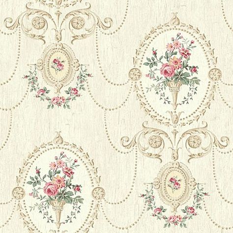 Shabby Chic Dressers, Strawberry Wallpaper, Floral Shabby Chic, Shabby Chic Wallpaper, Victorian Wallpaper, Chic Wallpaper, Doll House Crafts, Shabby Chic Dresser, Victorian Dollhouse