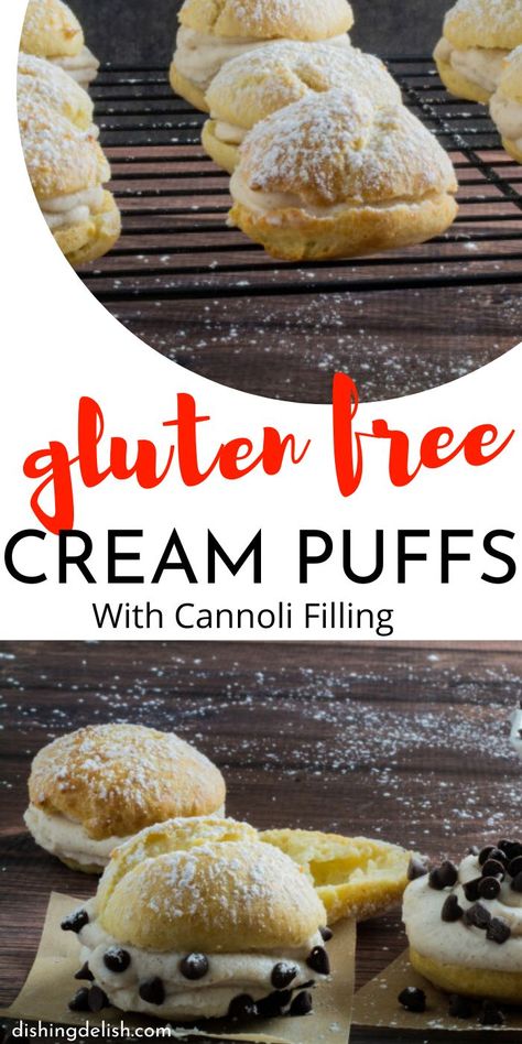 Gluten Free Cream Puffs, Beautiful Meals, French Foods, Cannoli Filling, Cannoli Recipe, Gluten Free Bagels, Cream Puff Recipe, Nutella Desserts, Brownie Desserts