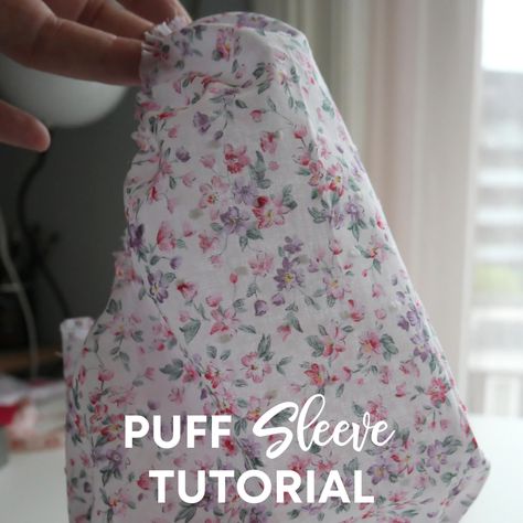 How To Sew A Puff Sleeve, How To Sew Puff Sleeves Tutorials, Puffy Sleeve Pattern, Diy Puff Sleeves, Diy Puffs, Puff Sleeve Pattern, Fluffy Sleeves, Sewing Darts, Sewing Seams