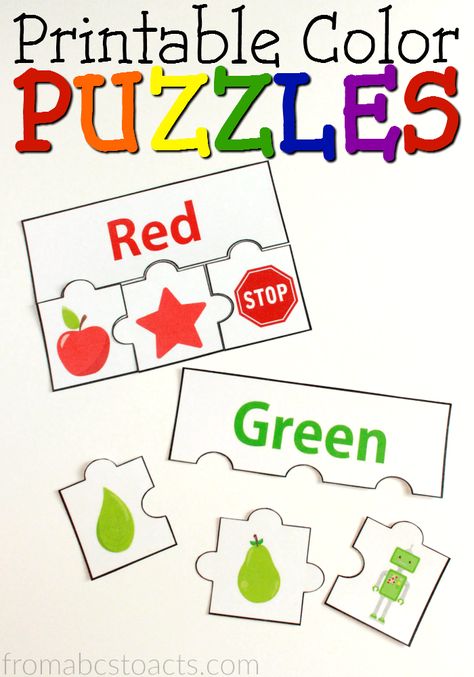 Working on colors with your toddler or preschooler?  They're going to love practicing with these fun, printable color puzzles! Printables Organizational, Preschool Color Activities, Preschool Colors, Color Puzzle, Teaching Toddlers, Teaching Colors, Learn Colors, Tot School, Preschool Games