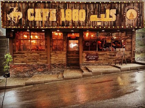 Cowboy Cafe, Cowboy Coffee, Street Corner, Coffee Shop Design, Wooden Design, Travel Time, Cowboy Style, Come Here, Coffee Shops