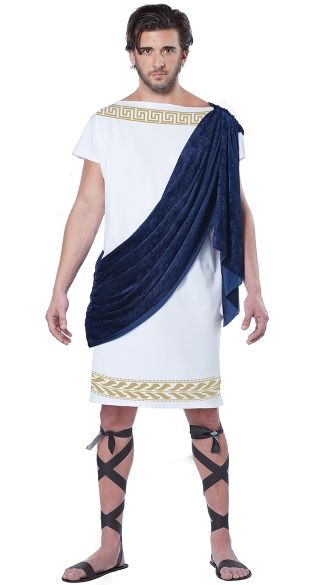 Men's Grecian Toga Costume - Yandy.com Roman Tunic, Bible Clothing, Greek Toga, Ancient Greek Clothing, Toga Costume, Toga Party, Roman Costume, Greek Costume, California Costumes