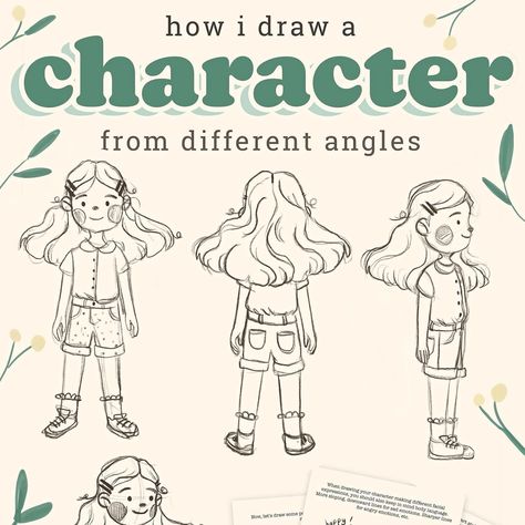 in my “how i draw characters from different angles” mini tutorial i give all my tips for keeping a consistent character when drawing them in different poses or with different expressions 👯‍♀️😊✨ this tutorial is part of my character bundle, but also my procreate starter bundle (best value!) 🥳 use code INSTA15✨ #drawingtutorial #illustrationtutorial #arttutorial #drawingtips #digitalarttutorial #drawingtips #drawingtipsandtricks How To Draw Cute Cartoon People, How To Draw Mini Characters, Hairlines Drawing, How To Draw A Comic Character, Cute Pose Ideas Drawing, How To Draw Kids Character Design, Character Drawing Reference Poses, Character Study Drawing, How To Draw A Character