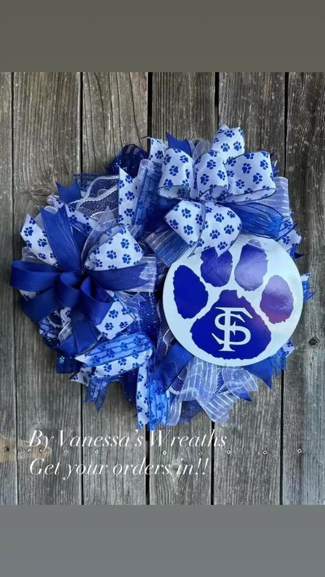 It’s almost that time of year. I have listed some of the centers from wreaths last year, any color combination is possible, can add names, and also any competition or event, Band, Football, basketball, track, UIL, Choir, track, golf, tennis… Show your Panther Prowler Pride and support for your School. The first wreath listed is $52, it is for sale and is a pancake style wreath. Most wreaths go for between $50-$75, just depends on what you want. Message me or comment below if you would like Carolina Panthers Wreath, Lsu Wreaths For Front Door, Kentucky Wildcats Christmas Tree, Stl Blues Wreath, Uk Door Hanger Kentucky Wildcats, Choir, Color Combinations, Canning, Color