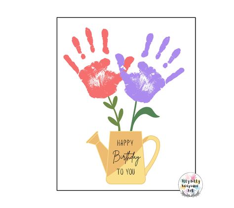 Handprint Template, Birthday Artwork, Handprint Printable, Flower Handprint, Template Craft, Add Kids, Anniversaire Diy, File Template, Birthday Flower