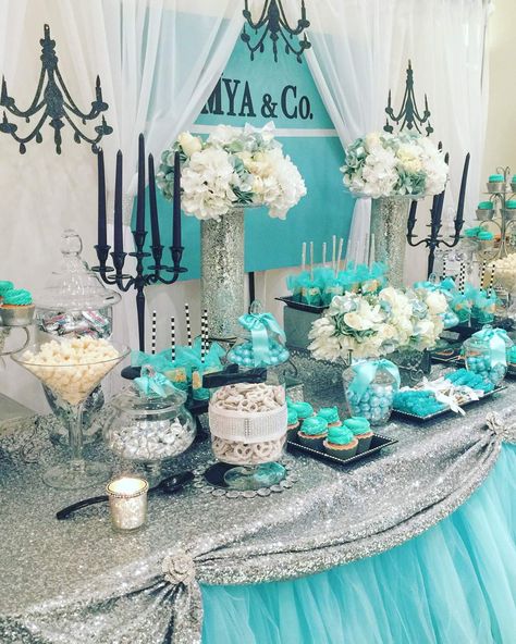 Tiffany Birthday Theme, Tiffany Blue Party Decorations, 16 Party Ideas, Sweet 16 Party Ideas, Tiffany Theme Party, Tiffany Blue Party, Tiffany Birthday Party, Tiffany Blue Wedding Theme, Tiffany Birthday