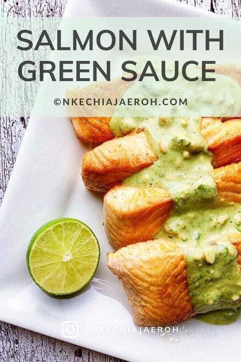 Healthy Sauces For Salmon, Salmon With Green Goddess Sauce, Spinach Sauce For Salmon, Green Sauce For Salmon, Green Sauce For Fish, Salmon With Green Sauce, Healthy Salmon Sauce, Avocado Sauce For Salmon, Green Sauce Recipe