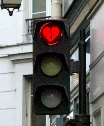 Traffic Light, Heart On, A Heart, Red Heart, Building, Red, White