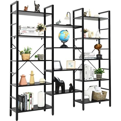 Large Bookshelf, Hacienda Decor, Open Bookshelf, Style Shelves, Bookshelf Display, Large Bookshelves, Shelf Vintage, Industrial Bookshelf, Industrial Bookcases