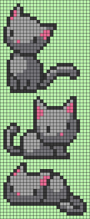 Perler Bead Patterns Cat, Tiny Pixel Art Templates, Cute Pixel Art Pattern, Cat Grid Pattern, Pixel Art Pattern Easy Small Cute, Cat Pixel Grid, Alpha Patterns Simple, Cat Pixel Art Grid, Alpha Patterns Cat