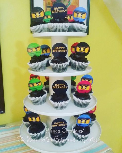 Ninjago Cupcakes #AnnesCreations #The HomebakedCakeandCupcakes Ninjago Cupcakes, Lego Ninjago Birthday, Ninjago Birthday, Boy Party, Lego Ninjago, Cake Ideas, Cupcake Cakes, Cupcake, Lego