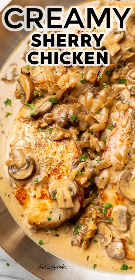 Chicken And Sherry Cooking Wine, Recipe With Sherry Wine, Chicken Sherry Mushroom, Recipes Using Sherry Wine, Chicken In Sherry Cream Sauce, Chicken Marsala With Sherry Wine, Recipes Using Dry Sherry, Sherry Vinegar Recipes, Sherry Cream Sauce Pasta