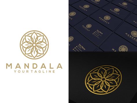 Mandala Logo Design Branding, Color Palette Instagram, Mandala Logo Design, Elegant Logotype, Brand Bible, Zen Studio, Brand Logo Ideas, Mandala Logo, Thai Yoga