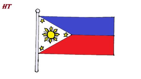 How to draw a Philippines flag Philippine Flag Drawing, Flag Of The Philippines, Wild Animals Drawing, Philippines Flag, Flag Drawing, Drawing Instructions, Easy Animal Drawings, Philippine Art, Easy Drawings For Beginners