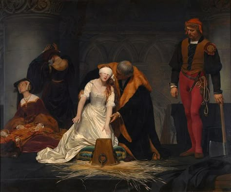 Paul Delaroche, Lady Jane Grey, Jane Grey, Creative Art Ideas, Jane Gray, John Everett Millais, Life Imitates Art, Rennaissance Art, Grey Painting