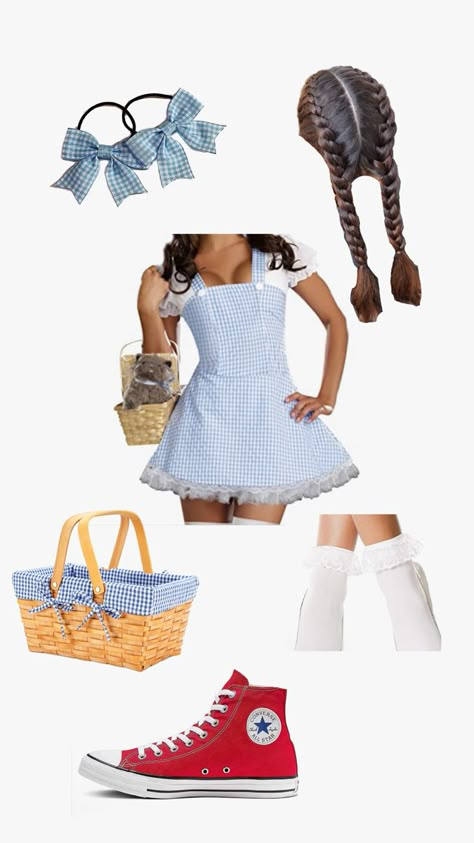 Cute Dorthy Halloween Costumes, Wizard Of Oz Dorthy Costume Ideas, Dorthy Costume Women Diy, Dorthy Halloween Costumes Teenage Girl, Dorthy And Good Which Costume, Cute Dorothy Costume, Diy Dorthy Costumes, Dorthy Wizard Of Oz Halloween, Wonder Pets Halloween Costume