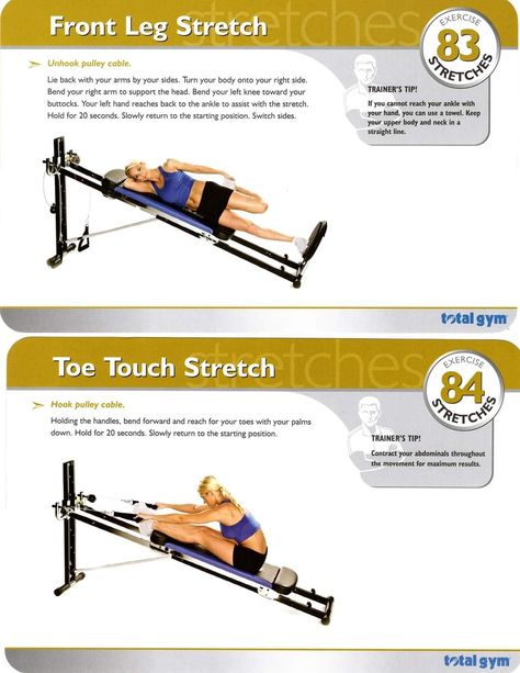 Total Body Workout At Gym Machines, Total Body Cable Machine Workout, Total Gym Exercise Chart, Total Gym Workouts, Bench Workout, Gym Workouts Women, Hamstring Stretch, Gym Routine, Workout Chart