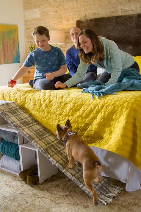 Dog Ramp For Bed Diy How To Build, Easy Diy Dog Ramp For Bed, Diy Dog Ramp For Bed, Bed Ramp, Dog Ramp For Stairs, Dog Ramp Diy, Diy Dog Wheelchair, Dog Steps For Bed, Dog Ramp For Car