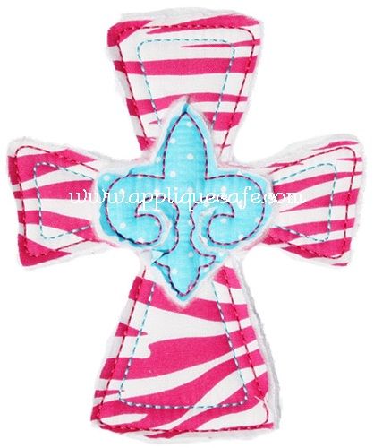 Raggy Fleur-de-lis Cross Applique Design Crochet Cross Applique Free Pattern, Cross Applique Designs Free Pattern, Cross Machine Embroidery Designs, Appliqué Designs, Cross Applique, Applique Ideas, Applique Monogram, Machine Embroidery Applique, Embroidery Software