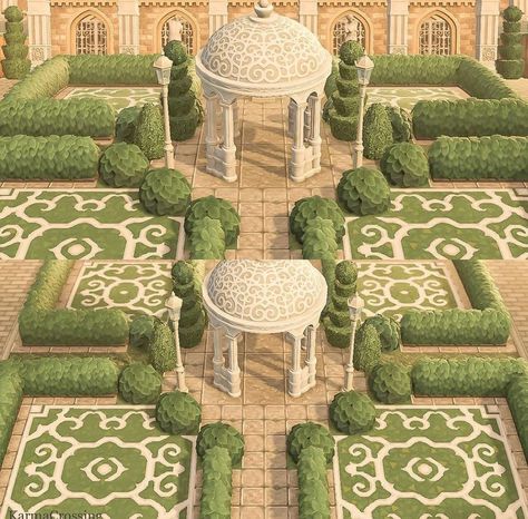 Acnh Versailles, Animal Crossing Designs, Island Layout, Garden Maze, Cozy Ideas, Maze Design, Versailles Garden, Animal Crossing 3ds, European Garden