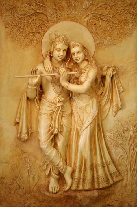 Radha Krishna 3d Wall Art Design, Krishna Mural Art, Mural Art Design, Shri Radha, Buddhist Art Drawing, Buddha Art Drawing, Anatomy Sculpture, Cement Art, Indian Sculpture