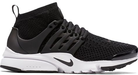 NIKE AIR PRESTO ULTRA FLYKNIT BLACK (W). #nike #shoes Caged Shoes, Multicolor Shoes, Flexible Shoes, Nike Presto, Air Presto, Nike Air Presto, Shoes Sneakers Nike, Black And White Shoes, Discount Nikes