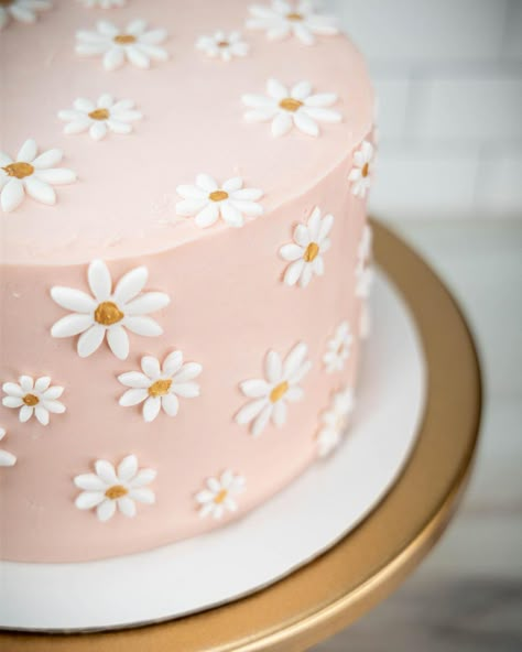 First day of spring was yesterday and it snowed! I’ll just look at this darling daisy birthday cake and dream of springy weather and sunny… | Instagram Smash Cake Flower Theme, Smash Cake Daisy, Pink Daisy Cupcakes, Pink Daisy First Birthday Theme, Pink Daisy Birthday Cake, Daisy Boho Cake, Pink Cake With Daisies, Isn’t She Onederful Birthday Daisy, Isnt She Wonderful First Birthday Cake