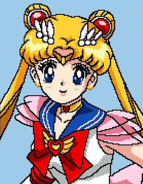 Sailor Moon Landscape, Cross Stitch Anime, Stitch Anime, Coraline Art, Pixel Art Landscape, Anime Pixel, Moon Cross Stitch, Sailor Moon Usagi, Crochet Design Pattern