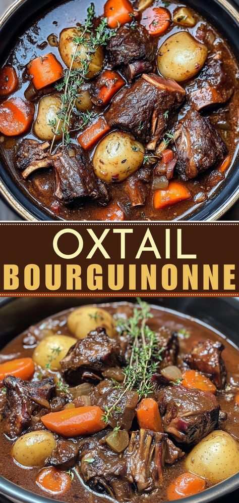 Easy Dinner Recipes Your Family will Love: Oxtail Bourguinonne Tender Oxtail Recipes, Braised Oxtails Recipes, Red Wine Braised Oxtail Recipes, Oxtail Beef Stew, Beef Oxtail Recipes Crock Pot, Oxtail Crockpot Recipes, African Oxtail Recipes, Ox Tails Recipe Easy, Easy Oxtail Recipes Crockpot