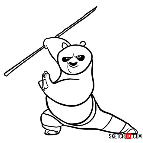 How to draw Po the Kung Fu Panda - Step by step drawing tutorials Kung Fu Panda Drawing Easy, Kung Fu Panda Illustration, Kung Fu Panda Sketch, Kung Fu Drawing, Kung Fu Panda Tattoo, Kung Fu Panda Characters, Kung Fu Panda Drawing, Panda Drawing Easy, Tigress Kung Fu Panda