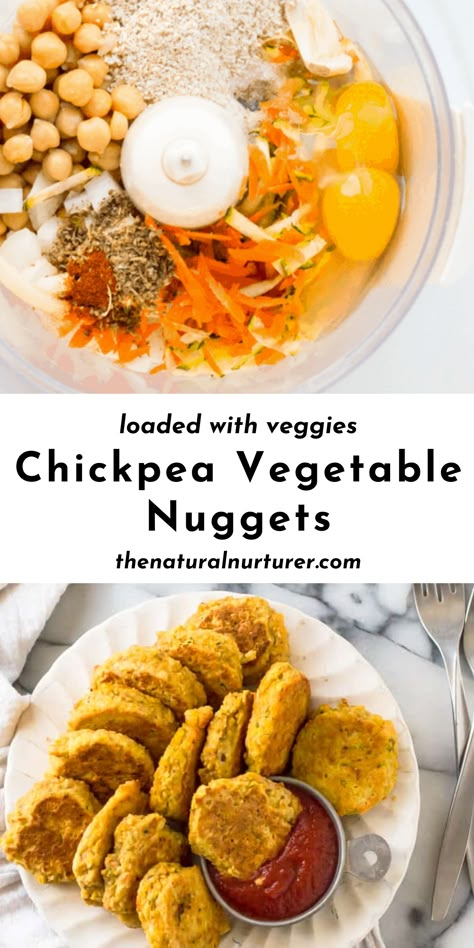 Chickpea Vegetable Nuggets with a sauce. Veggie Meatballs For Kids, Vegetable For Dinner, Chickpea Veggie Nuggets, Homemade Veggie Nuggets, Hidden Veggie Nuggets, Veggie Nuggets Recipe, Veggie Nuggets Kids, Vegetable Chicken Nuggets, Vegetarian Nuggets Recipe