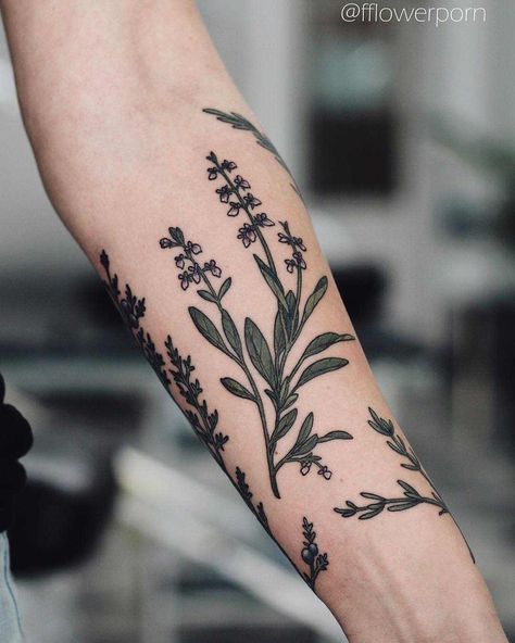 Share it: Share it: Plant Based Tattoo, Herb Tattoo, Violet Tattoo, Tattoo Filler, Omerta Tattoo, Tattoo Inspiration Men, Plant Tattoo, Botanical Tattoo, Tattoo Videos