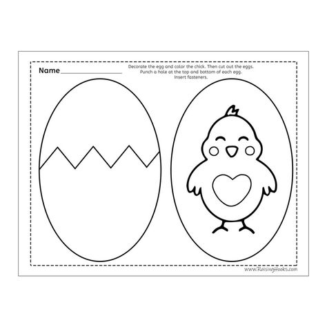 Hatching Chick Easter Egg Craft - Raising Hooks Egg Craft, Wolf Colors, Hatching Chicks, K Crafts, Easter Specials, Paw Patrol Coloring Pages, Barbie Coloring Pages, Time Worksheets, Easter Egg Crafts