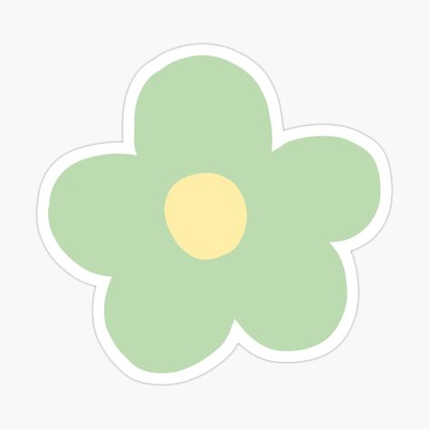 Pastel Green Stickers, Green Flower Sticker, Green Stickers, Green Sticker, Green Flower, Purple Flower, Pastel Green, Pastel Aesthetic, Green Flowers