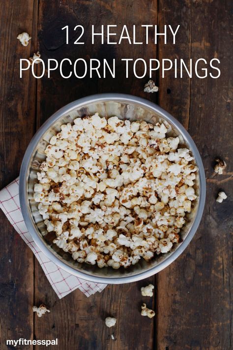 Popcorn Low Calorie, Low Calorie Popcorn Recipes, Healthy Popcorn Toppings, Low Calorie Popcorn, Banana Calories, 200 Calories Recipes, Myfitnesspal Recipes, Savory Popcorn, Popcorn Toppings