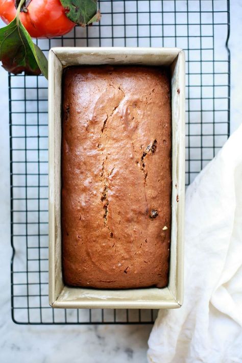 If you’re looking for the best persimmon bread recipes or Hachiya persimmon recipes in general, you’ll love this classic spiced persimmon bread. Persimmon Bread Recipe, Persimmon Bread, Date Loaf, Mini Bread Loaves, Persimmon Recipes, Monster Munch, Spooky Snacks, Ginger Nut, Mini Loaf