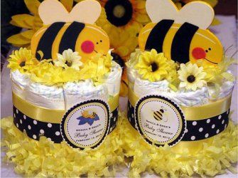 Cute As Can Bee Baby Shower Mini Diaper Cake Centerpieces – made by shadow090109 on Etsy Baby Shower Unique, Mini Diaper Cakes, Diaper Cake Centerpieces, Bee Baby Shower Theme, Bumble Bee Baby Shower, Baby Shower Diaper Cake, Bee Baby, Etsy Ideas