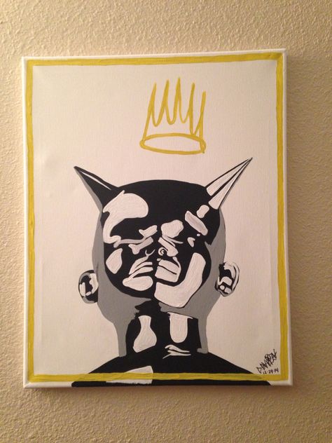 j.cole album art. Born sinner. Painted this with acrylics. J Cole Album Cover Painting, Love Yourz J Cole Painting, J Cole Painting Canvases, J Cole Painting Easy, Jcole Art, Album Paintings On Canvas, J Cole Painting, Album Covers Painting, J.cole Art